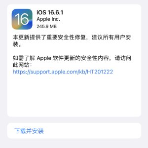 苹果推出iOS16.6.1正式版更新 提供安全性修复